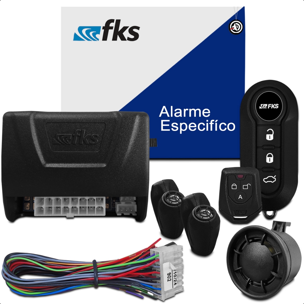 alarme universal com canivete para modelos fiat desliga radio sem função de bloqueio fk902 sb da fks em Oferta na Shopee