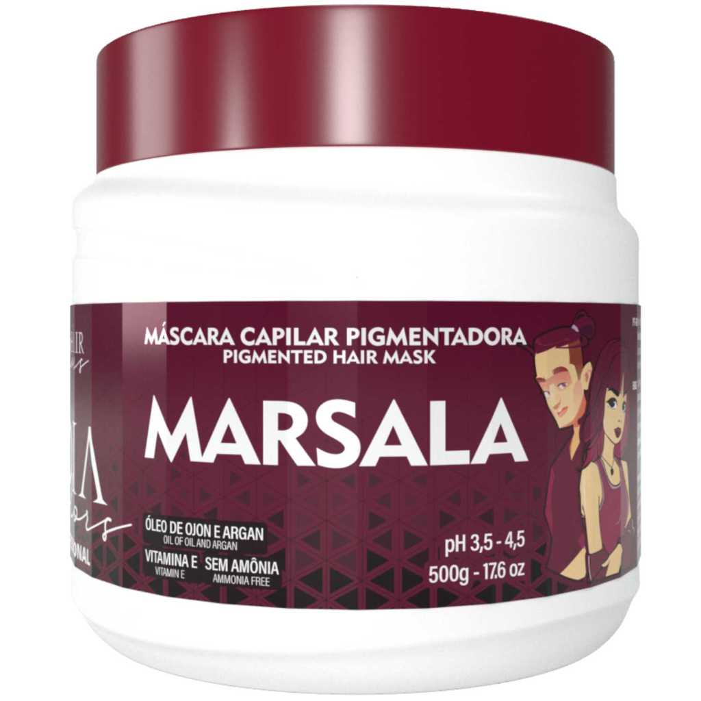 Máscara Capilar Pigmentadora Troia Colors Marsala 500g Cor fantasia - Troia Hair