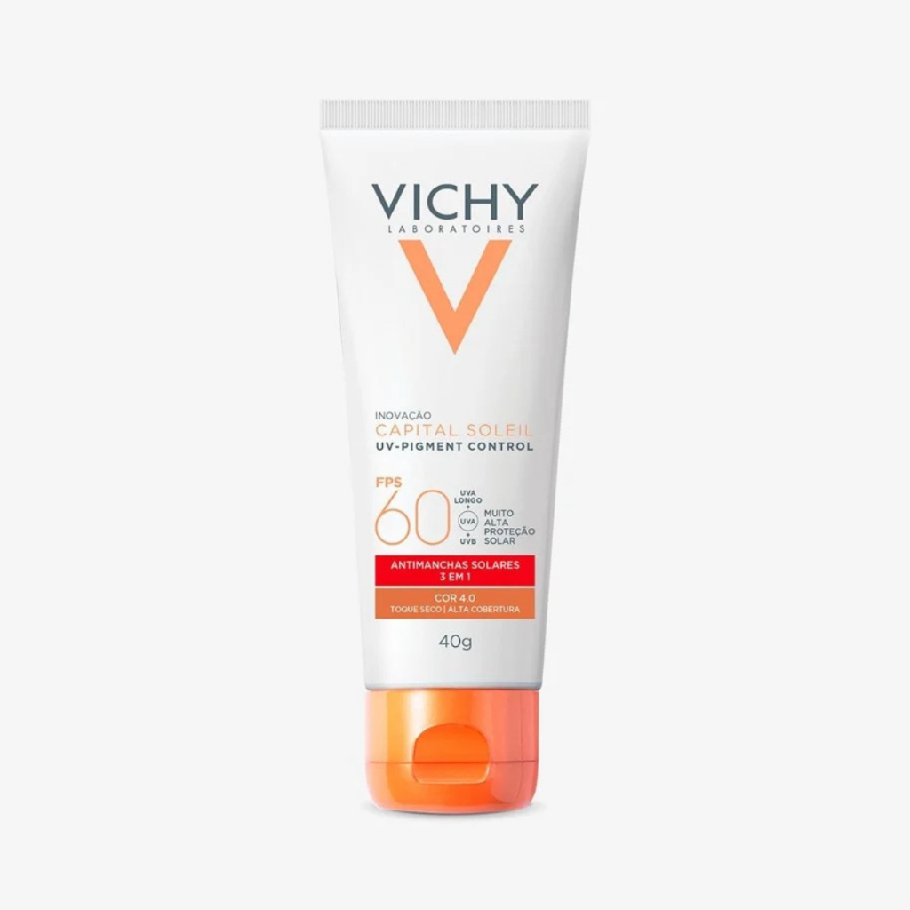 Protetor Solar Facial Vichy Capital Soleil UV-Pigment Control FPS60 Cor 4.0 Com 40g em Oferta na Shopee