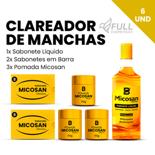 Kit Micosan 6 Itens Creme Clareador Sabonete Barra Líquido Anti Manchas Micoses Tratamento em Oferta na Shopee