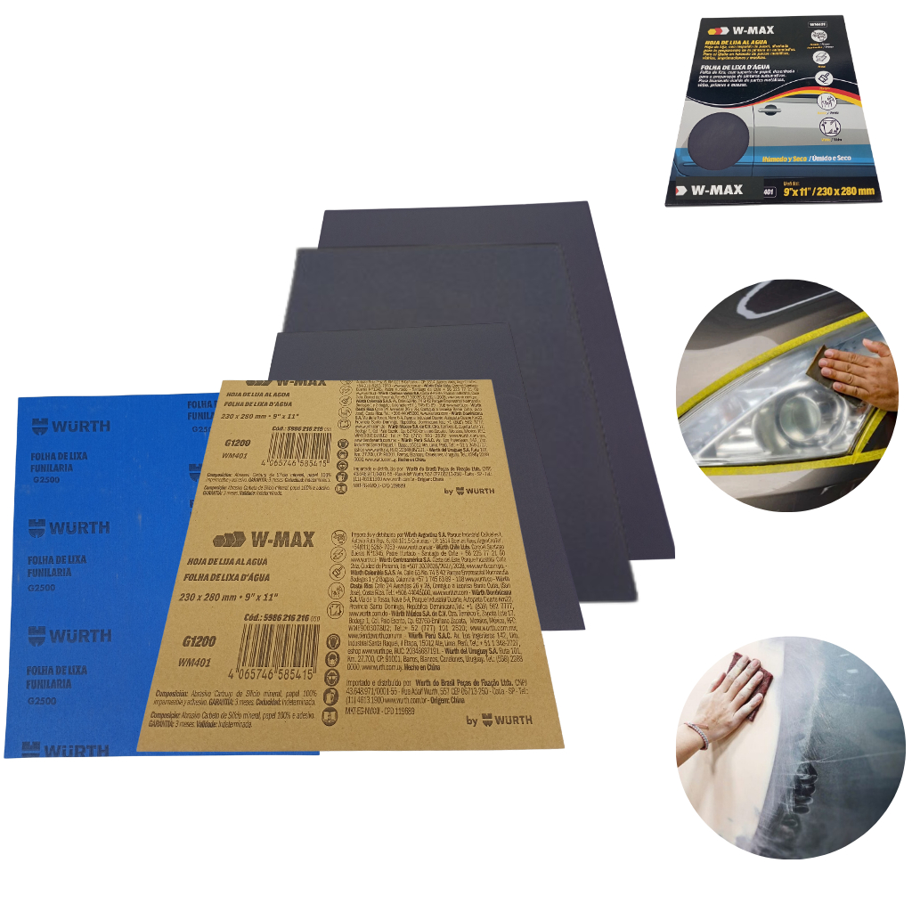 Lixa D'água 1un 80 100 120 150 180 220 320 400 600 800 1200 1500 2000 2500 3000 P Primer  poliester polimento 1 Unidade