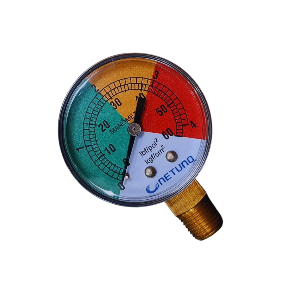 Manômetro Para Instalação Em Filtros De Piscinas 0 a 60 PSI 1/4" BSP Compativel Com Netuno Syllent  Jacuzzi Sodrama
