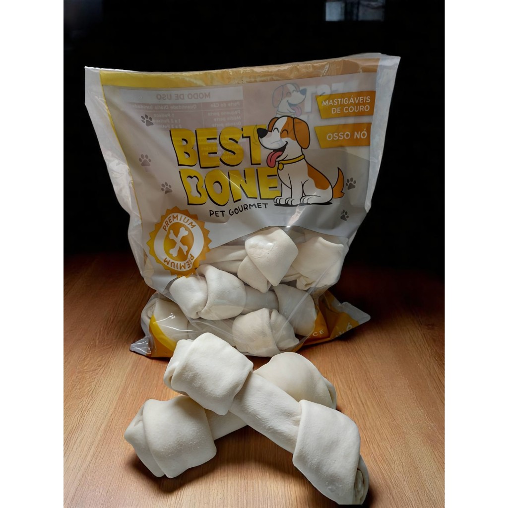 Osso Nó Pet Gourmet Premium 1 Kg – Petisco e Diversão para Seu Pet!