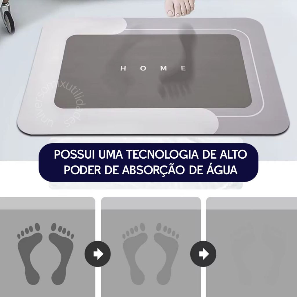 Tapete Banheiro Mágico Antiderrapante Ultra Absorvente de Secagem Rápida 40x60cm · foto 2