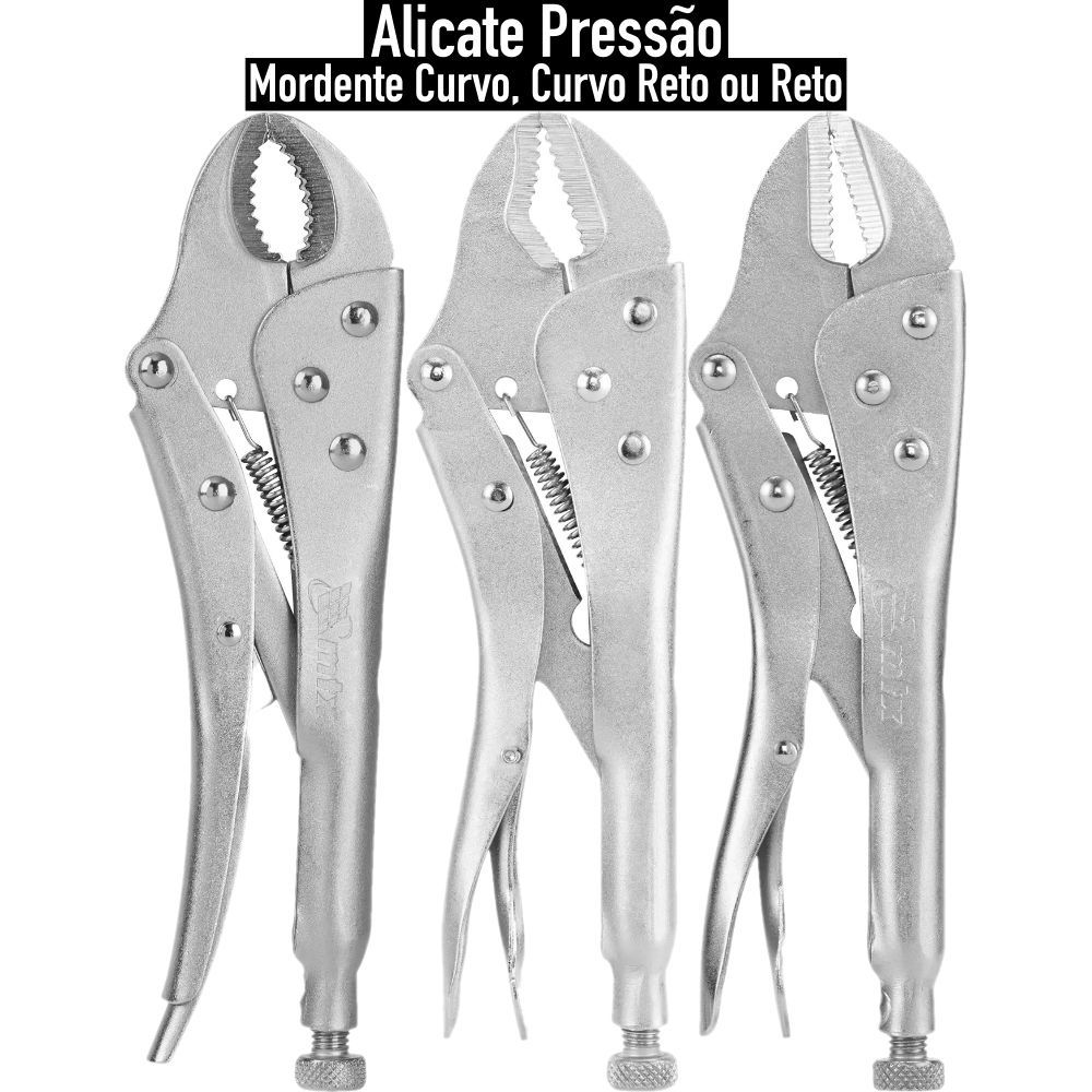 Alicate de Pressão 10 Pol 250mm, Mordente Reto, Curvo ou Curvo Reto MTX