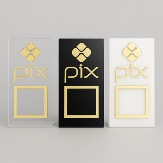 Placa Pix Mesa Balcão Pagamento Qr Code Acrílico Display QrCode em Oferta na Shopee
