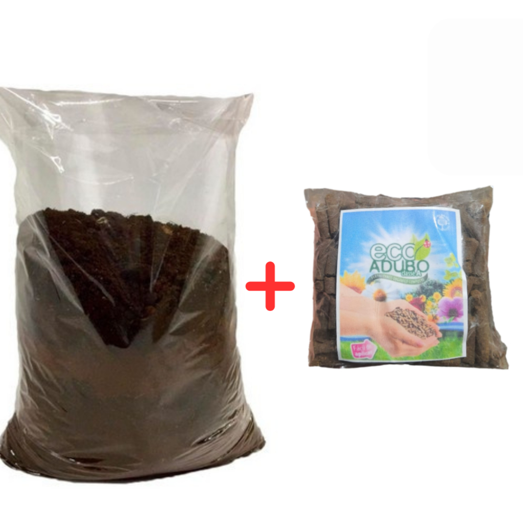 Kit Terra Vegetal 4kg Com 100gr Fertilizante Eco Adubo em Oferta na Shopee