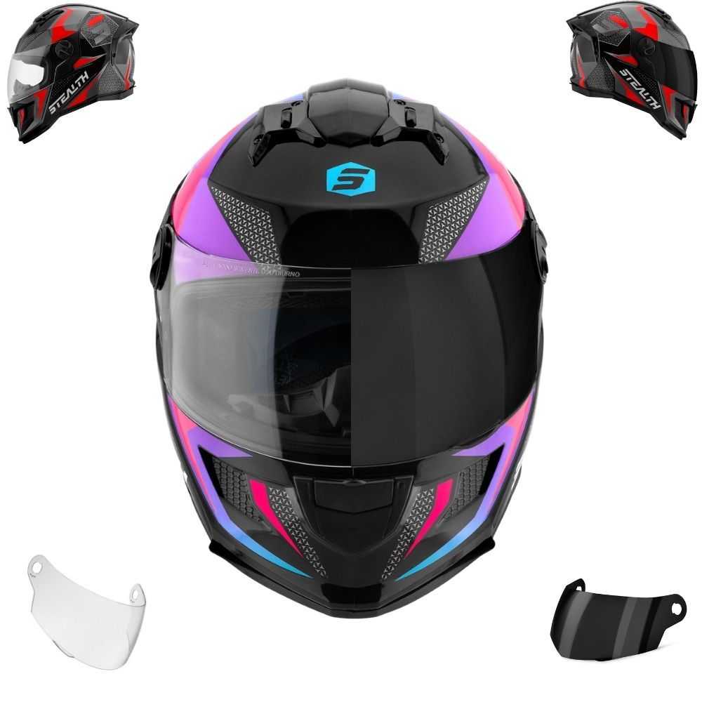 Capacete Moto Stealth Concept Feminino Masculino Fechado Pro Tork Brilhante Viseira Cristal ou Fumê em Oferta na Shopee