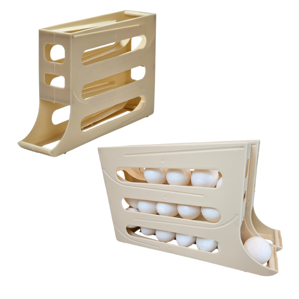 Porta Ovos Suporte 30 Ovos Organizador Geladeira De Plástico  Com 4 Espaços/Andares