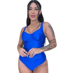 Body Feminino Liso Acetinado Estilo Influencer Moda Verão Sem Bojo