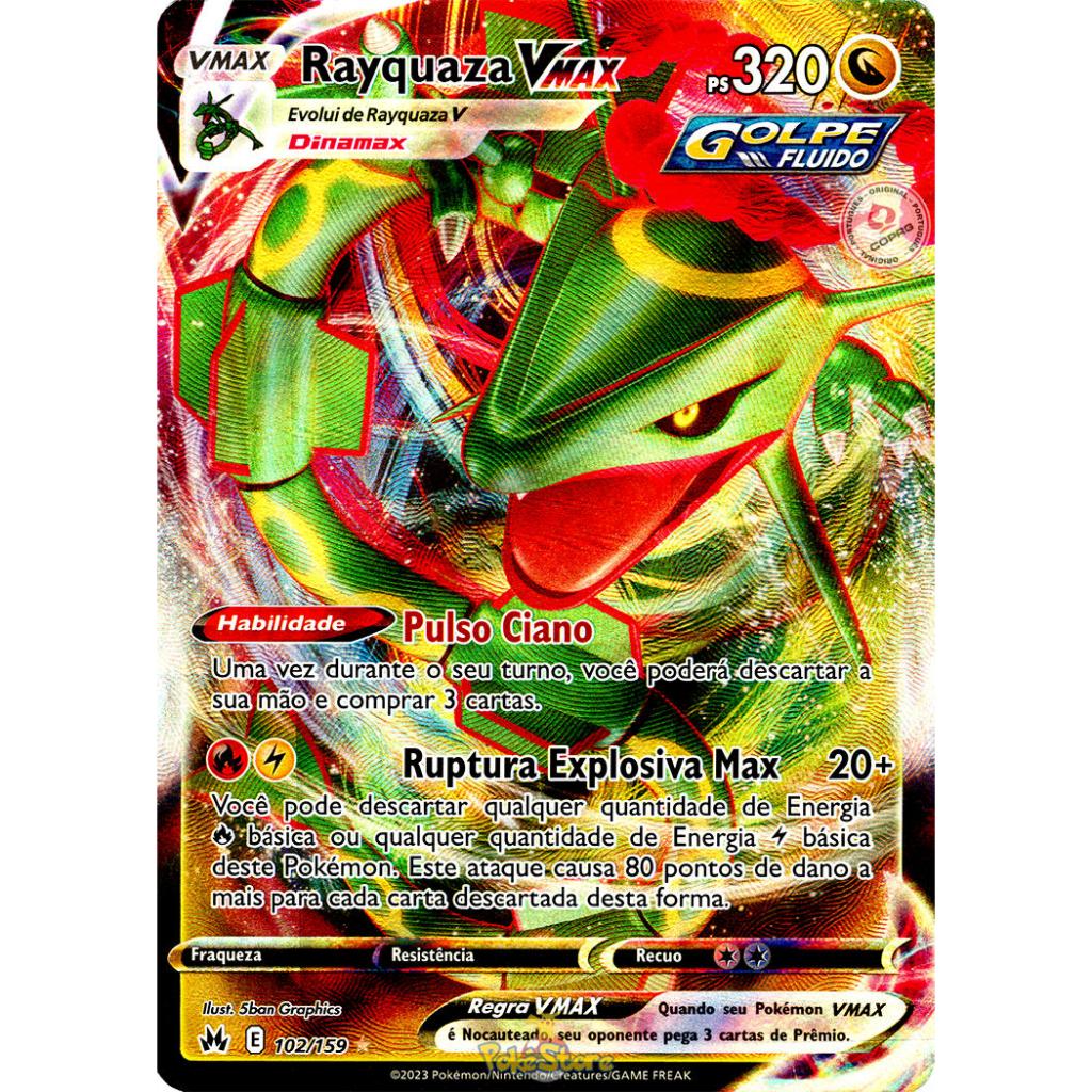 Carta Pokemon Rayquaza VMAX Português 111/203 Card Original Copag V MAX Céus em Evolução