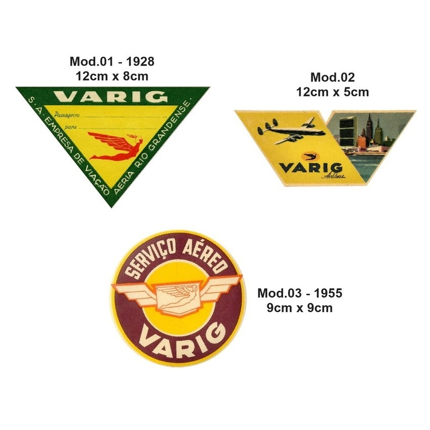 Adesivo VARIG Aviação Avião Antigo Vintage Aéreo Aviões Valor Unitário VASP