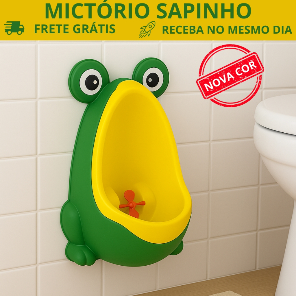 Mictorio Sapinho Pinico Verde  e Amarelo Desfralde Criança Treino Baby
