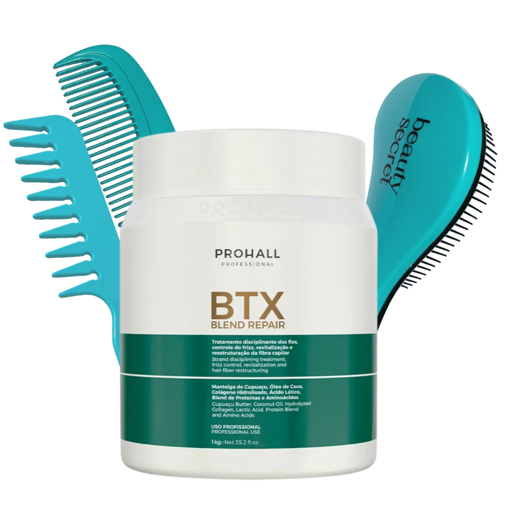 KIT Btx Blend Repair Prohall 1kg + Kit Beauty Secret em Oferta na Shopee
