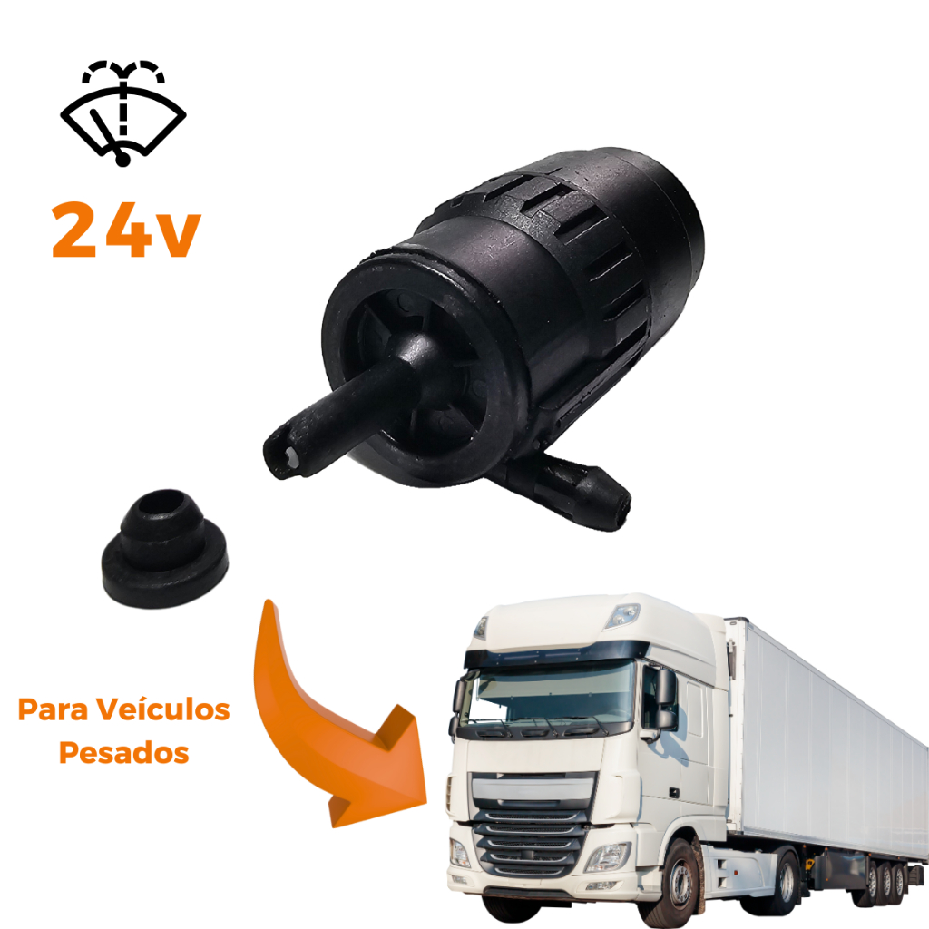 Bombinha (eletrobomba) de Água Universal Bico Fino 24V - Esguicho para-brisa