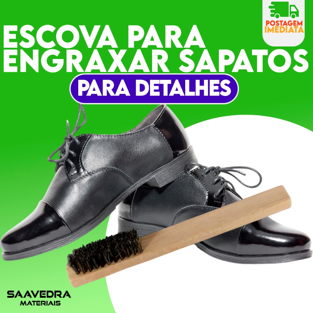 Escovas De Sapato Para Aplicar Lustrar Engraxar Macia Detalhe
