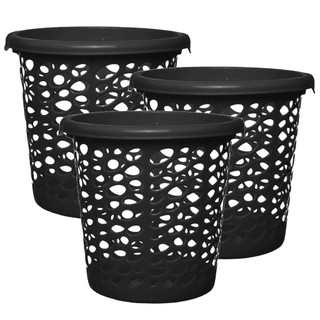 Ate 03 Cestos Preto 10 LITROS 27x26cm telados sem tampa Utensilio Cozinha