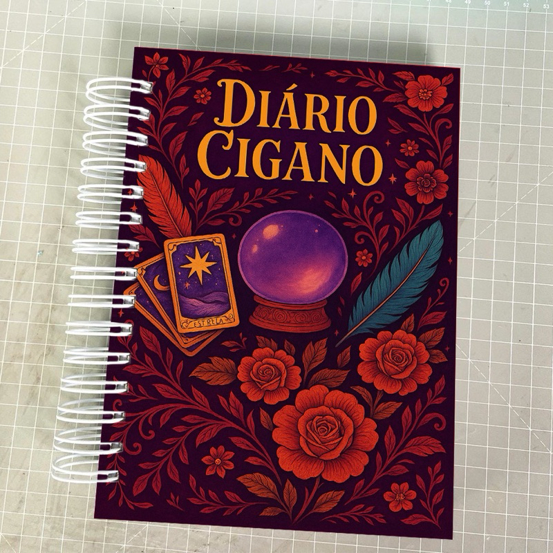 Agenda diário cigano!Agenda ciagano!Agenda anotações baralho cigano!
