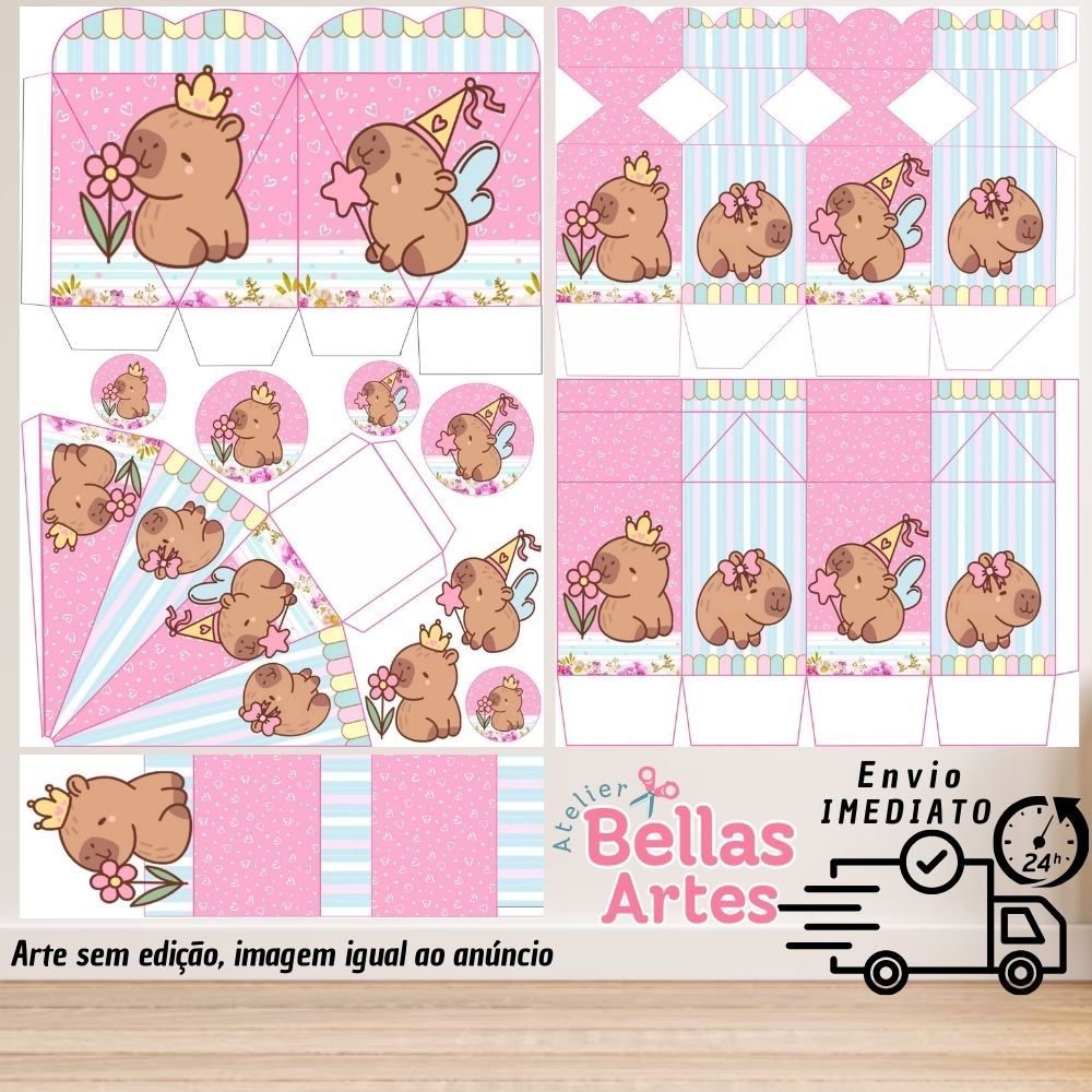 KIT LEMBRANCINHAS CAPIVARA COM 80/160 ITENS (sem nome) - ENVIO 24H em Oferta na Shopee