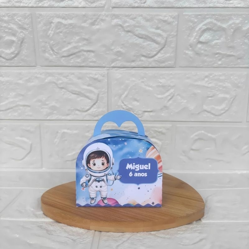 PEGUE E MONTE - Caixinha Maletinha personalizada Astronauta -  Lembrancinhas - Caixinhas para festa - Aniversário