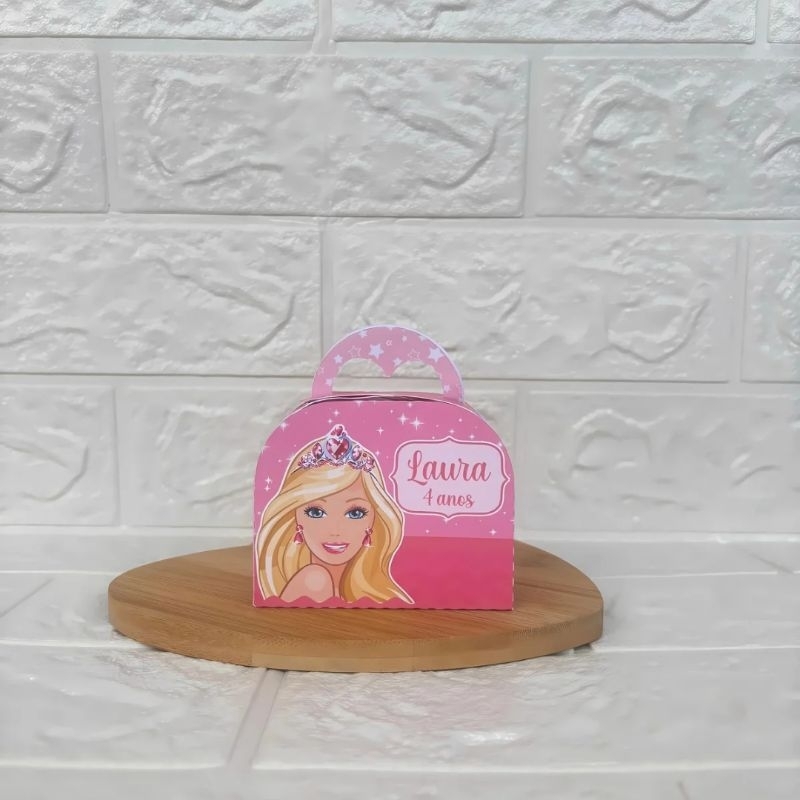 PEGUE E MONTE - Caixinha Maletinha personalizada Barbie -  Lembrancinhas - Caixinhas para festa - Aniversário