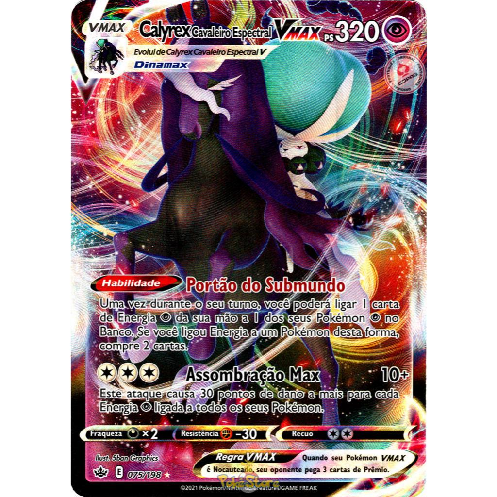Carta Pokémon Calyrex VMAX Cavaleiro Espectral Português Card Original Copag