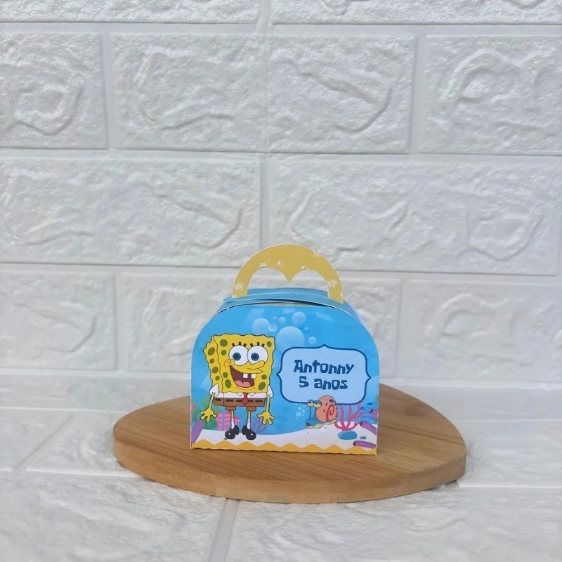 PEGUE E MONTE - Caixinha Maletinha personalizada Bob Esponja -  Lembrancinhas - Caixinhas para festa - Aniversário
