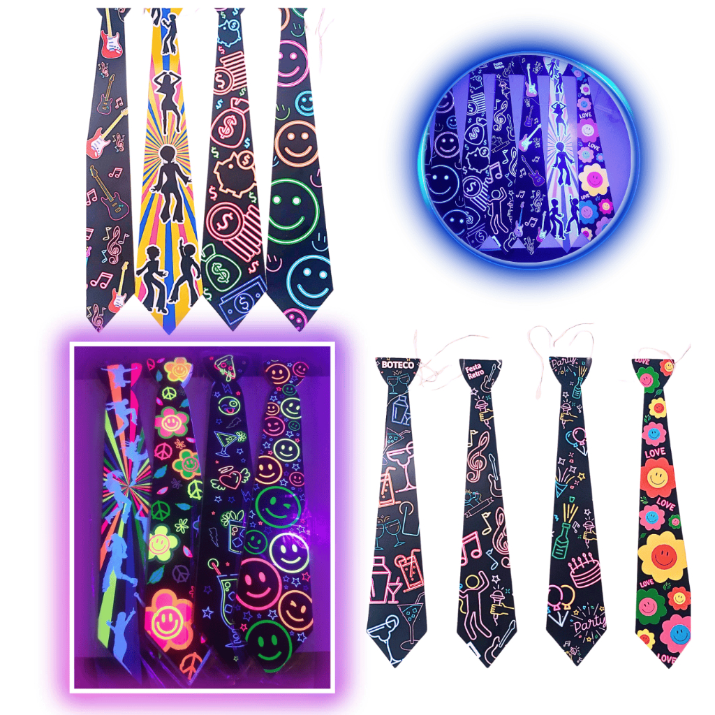 Gravata Divertida 20 Un  para Festa balada Neon  Fantasia Balada brinde para Casamento Aniversario em Oferta na Shopee