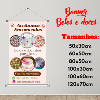 Banner Bolos e Doces *Diversos tamanhos* em Oferta na Shopee
