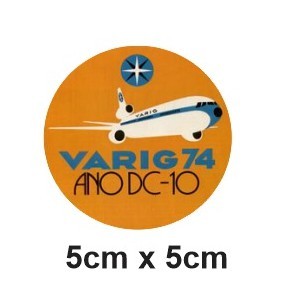 Adesivo VARIG Vintage Antigo DC-10 Ano de DC10 1974 74 Trijato VASP TAM Aviação Brasileira Avião