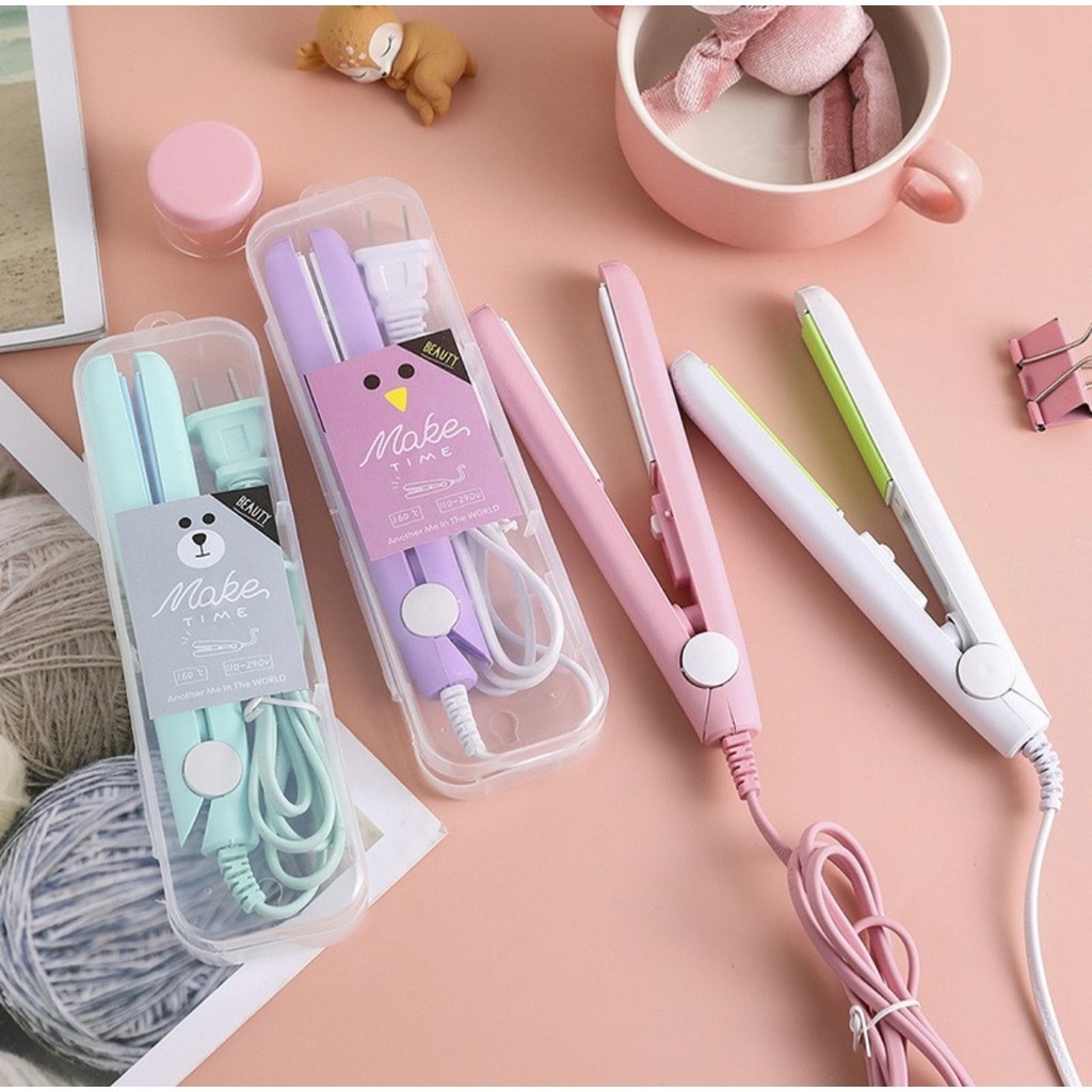 Mini Chapinha Prancha De Cabelo Pequena Portátil Chapinha Profissional Com Case Transporte...