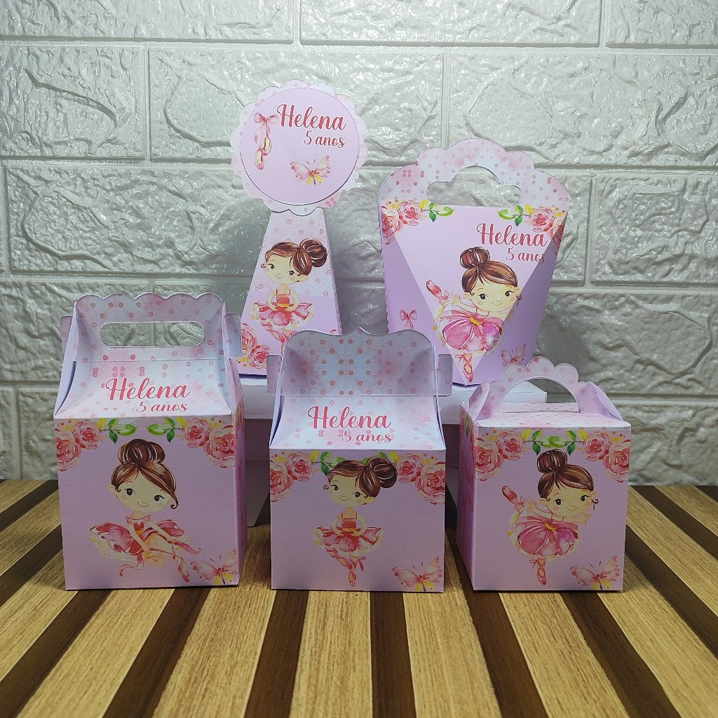 Personalizados PEGUE E MONTE Bailarinas lembrancinhas balé Caixinhas de aniversário para festa