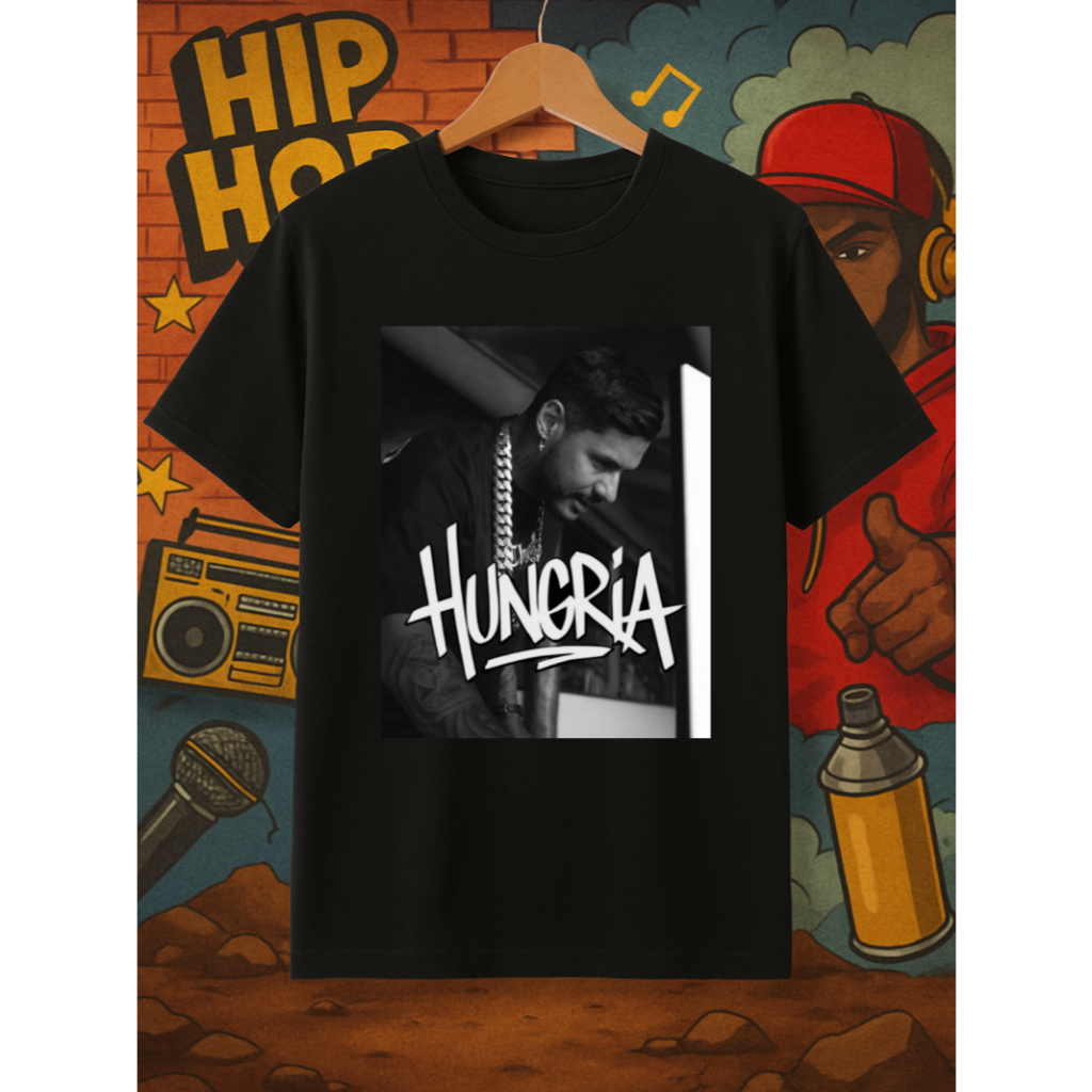 Camiseta Hungria Hip-Hop Streetwear Camisa Black Musica Unissex Feminino Masculino Algodão