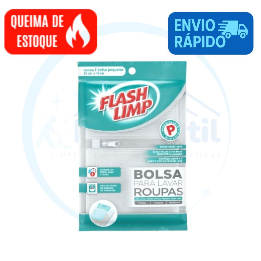 Bolsa para Lavar Roupas Tam P 30cm X 40cm Flash Limp