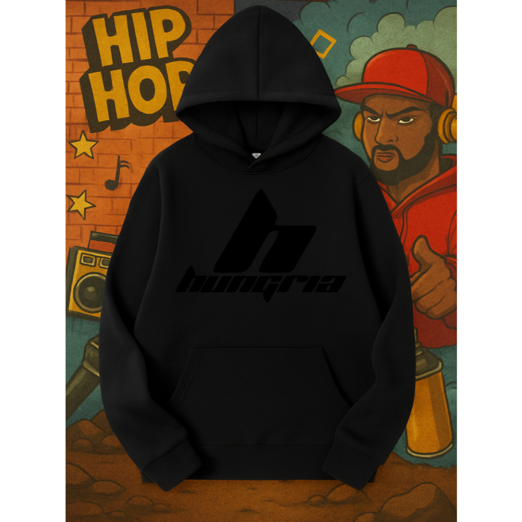 Moletom Black Hungria Music Musica Hip Hop Flanelado Streetwear Blusa de Frio Casaco Masculina e Feminina Unissex Casual