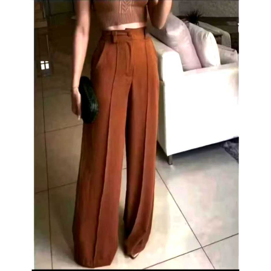 CALÇA FEMININA PANTALONA WIDE LEG DUNA COM FORRO E BOTÂO TENDENCIA 2026 em Oferta na Shopee