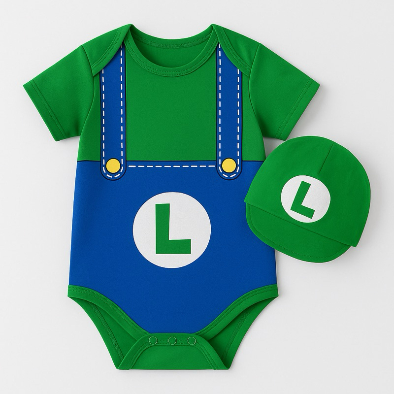 Body Bebê Super Mário Luigi ensaio de fotos Temático Mesversario. em Oferta na Shopee