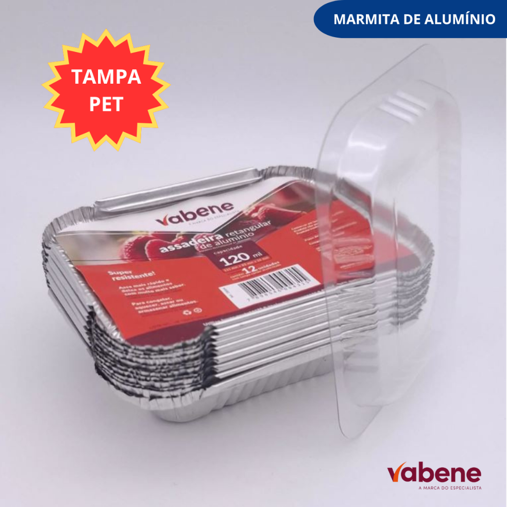 VABENE ASSADEIRA MARMITA DE ALUMINIO COM TAMPA PET 120, 250, 500 E 700 ML em Oferta na Shopee