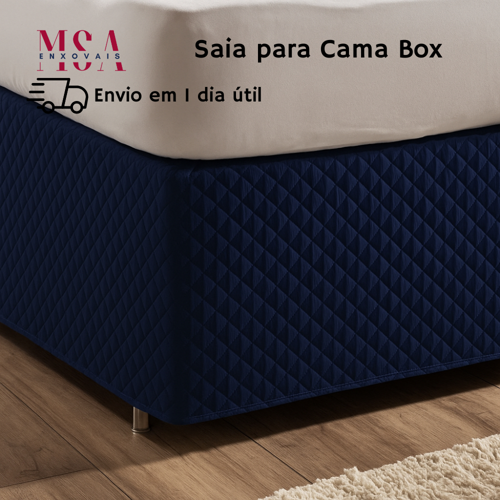 Saia Cama Box Matelado Ultrassônico Com Elástico Cama Solteiro Casal Queen King