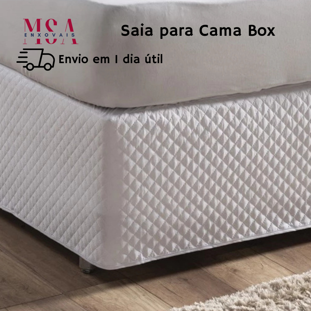Saia Cama Box Capa de Box Com Elástico Matelado Ultrassônico Tecido Microfibra