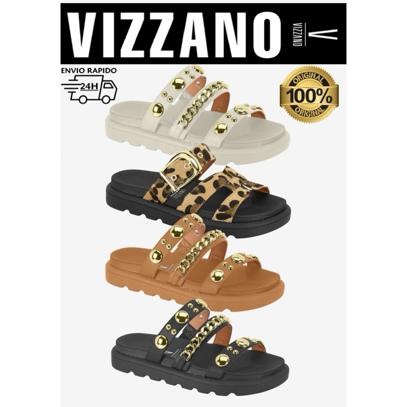 Sandália Papete Flatform Feminina Vizzano Spikes Aplicações Metais Estilo em Oferta na Shopee