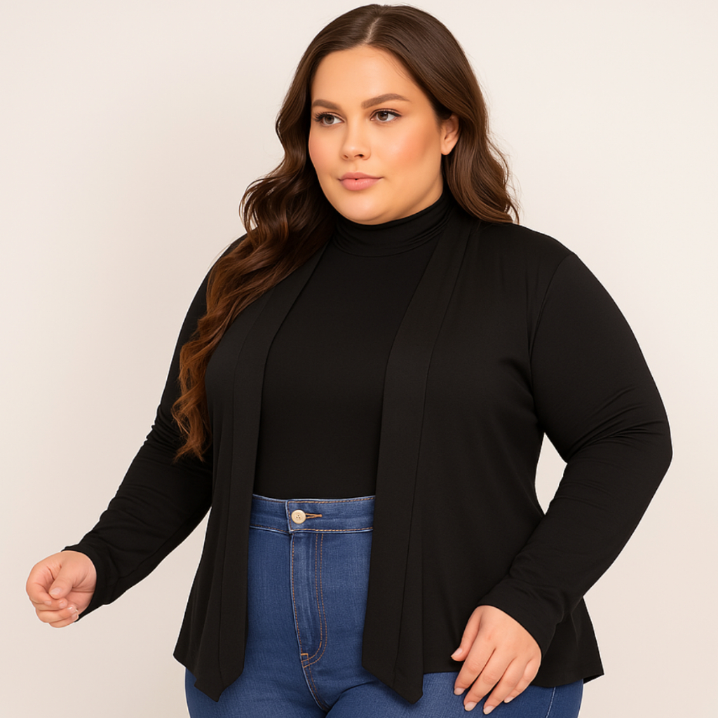Cardigã Casaquinho Cardigan Kimono Plus Size Casaco Feminino Curto Meia Estação em Oferta na Shopee