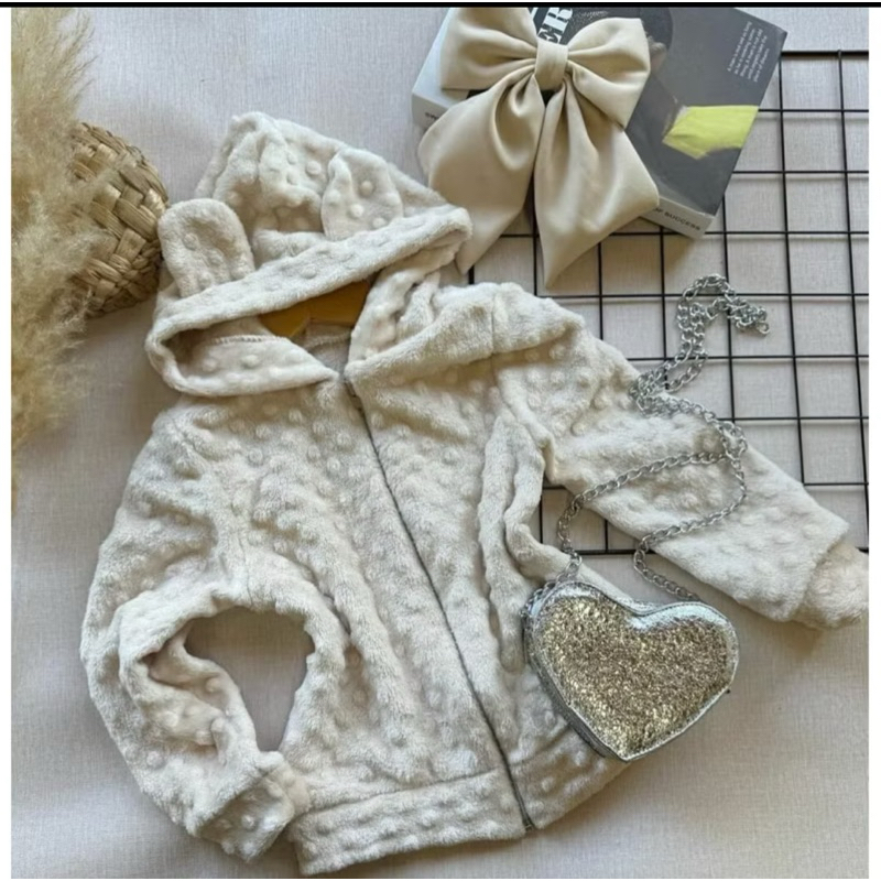 casaco infantil  capuz orelhinha em Oferta na Shopee