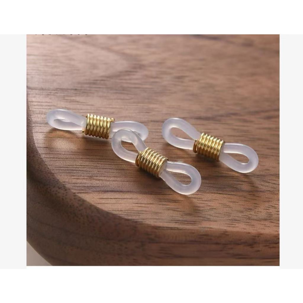 12pçs Argola Silicone C/ Mola P/ Cordão Óculos Preto- 22mm em Oferta na Shopee