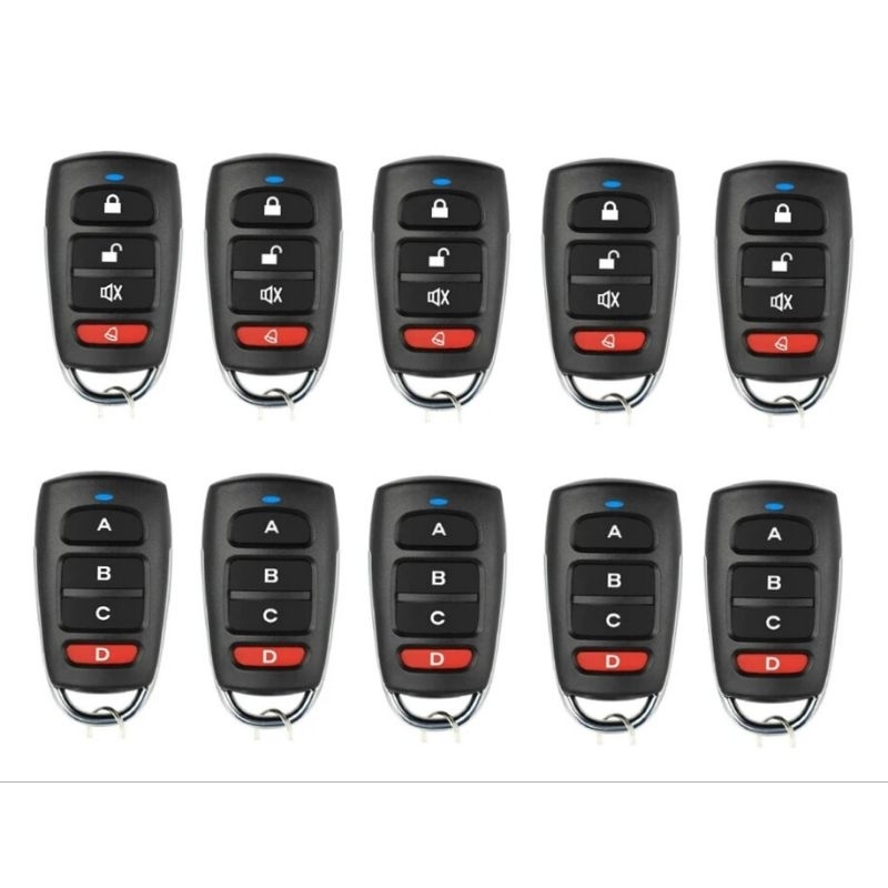 10 controle 433mhz 4 botões LED AZUL completo portão eletrônico e automotivo em Oferta na Shopee