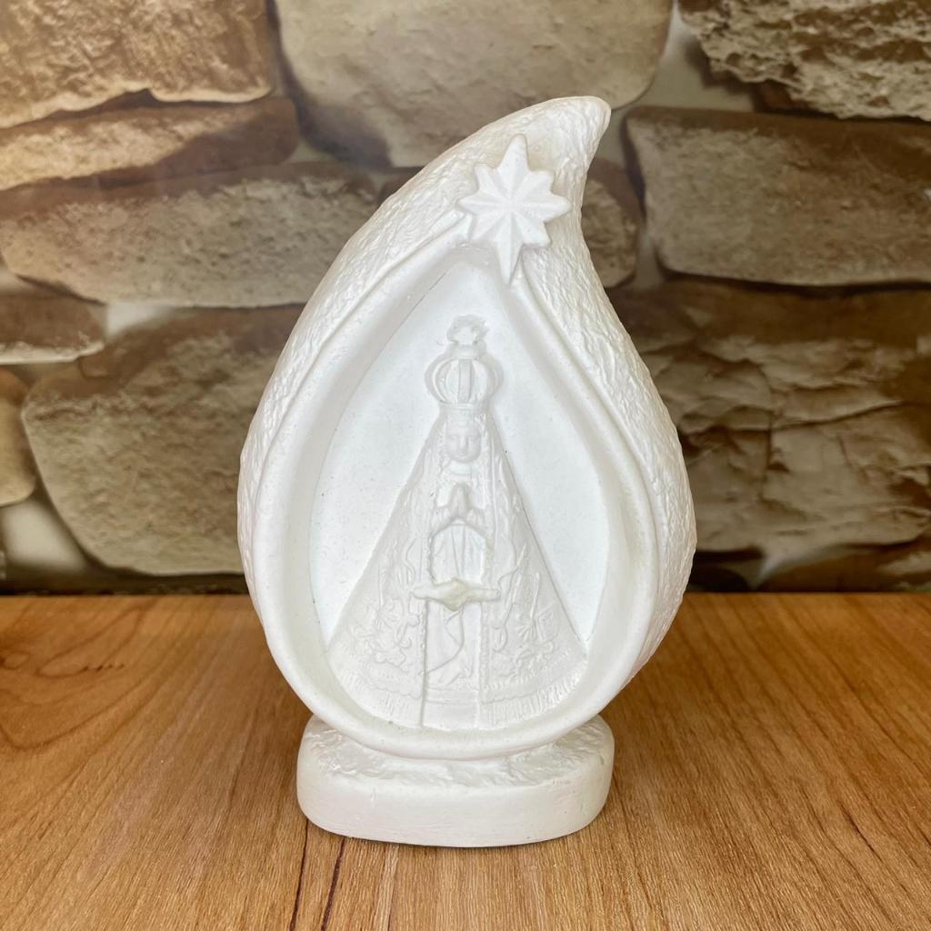Nossa Senhora Aparecida Gota em Gesso Cru 14 cm
