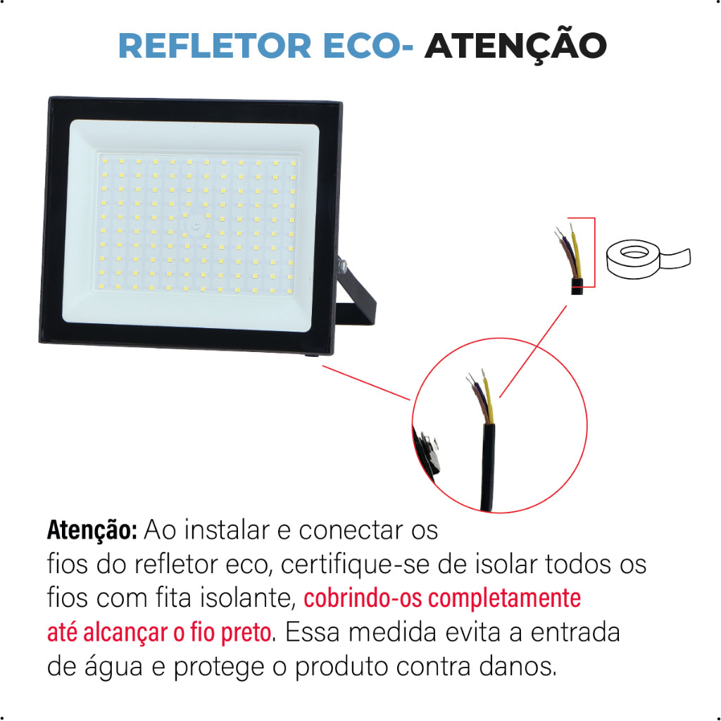 Detalhes do Kit 6 Holofote Refletor Led ECO Pro 300W Luz Fria IP65 | Luz Econômica | Para Jardim
