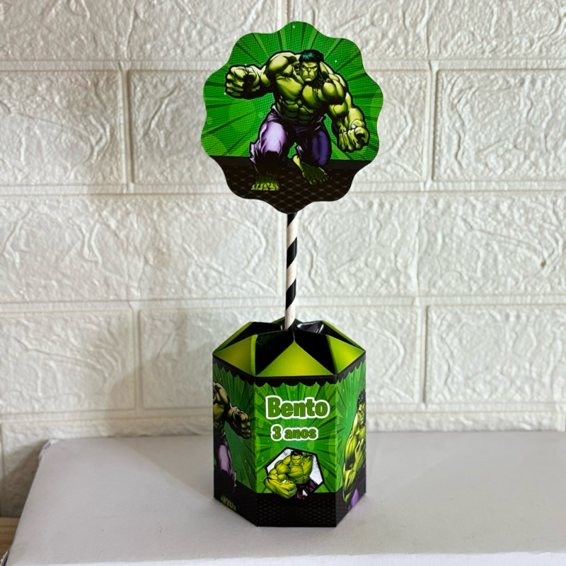Centro de mesa Hulk Personalizado | Festa Infantil | Nome e Idade | Pegue e Monte