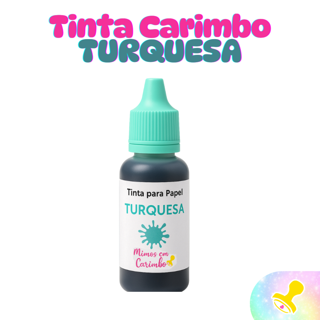 Tinta para carimbo TURQUESA tiffany azul verde agua 25ml papel almofada Carimbeira Alta qualidade