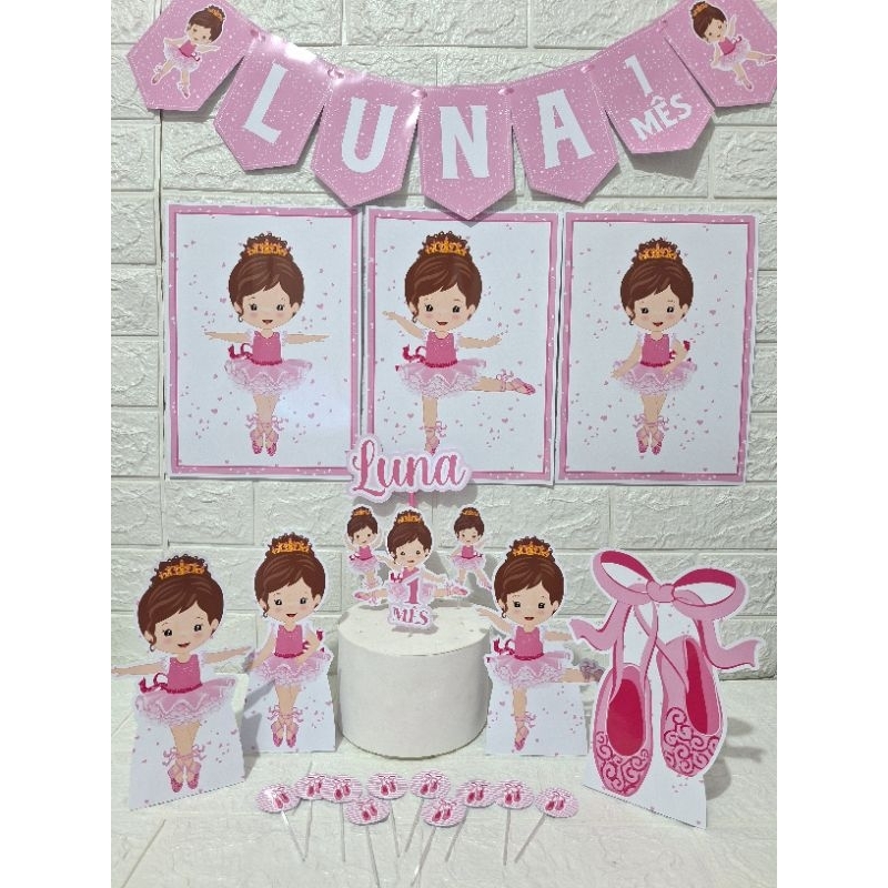 Kit Festa só um bolinho Bailarina - Personalizados - decoração - lembrancinhas - papelaria - aniversário - festa